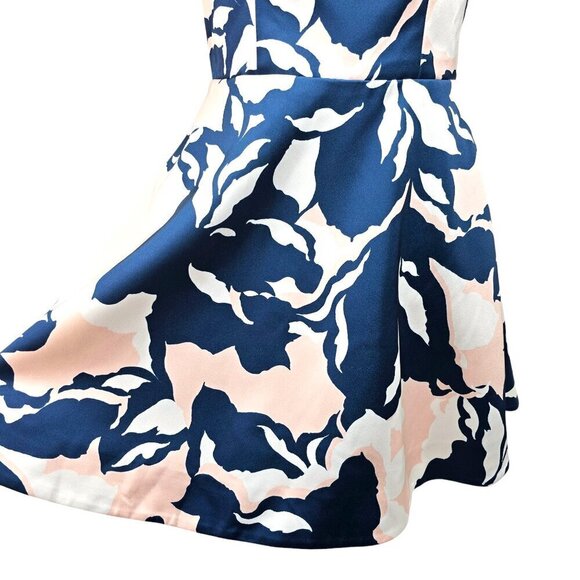 KEEPSAKE the Label Navy Blush Pink Floral Halter Neck Fit & Flare Mini Dress - Picture 5 of 11
